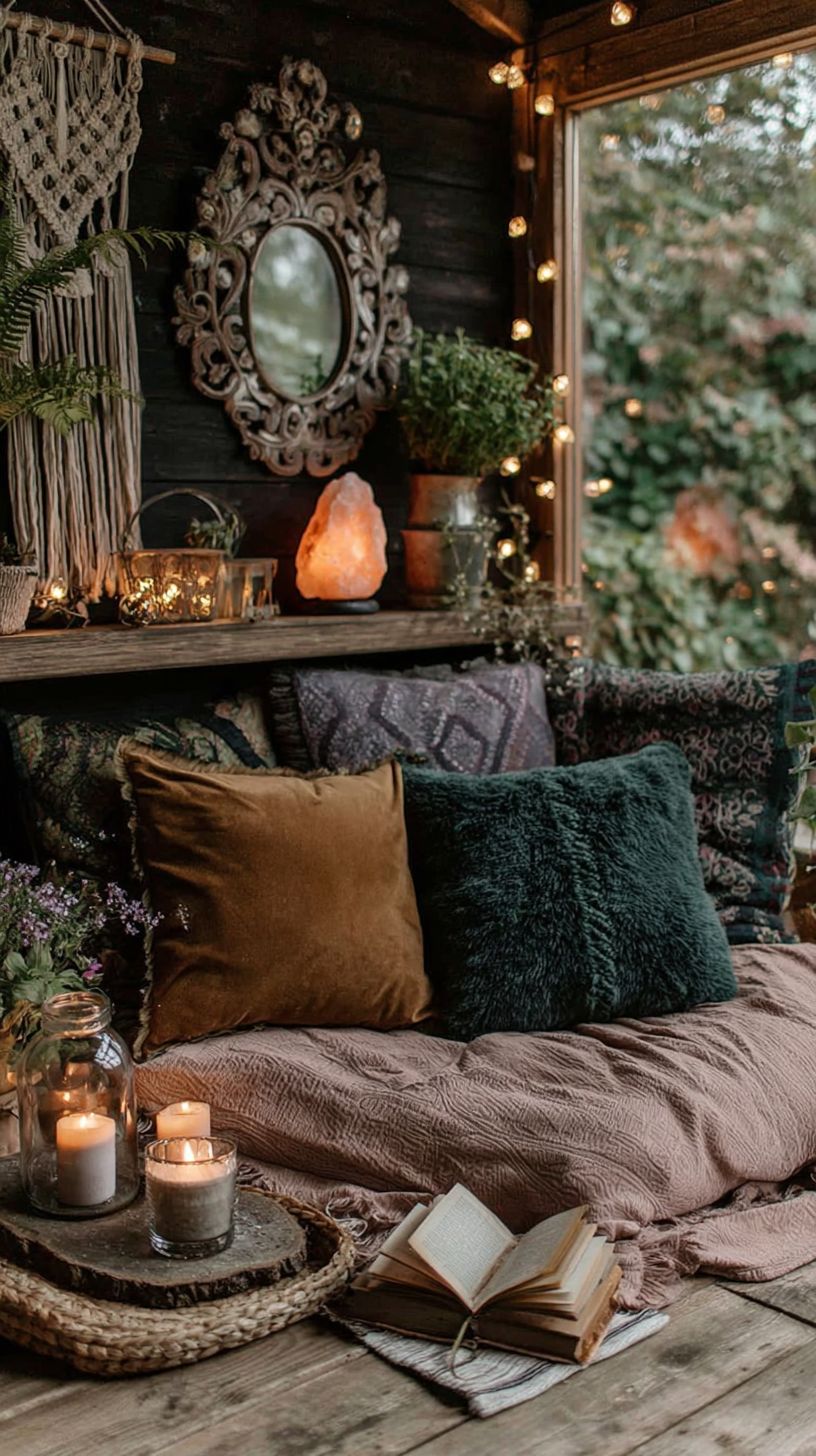 Cozy private space prepared for yoni egg practice